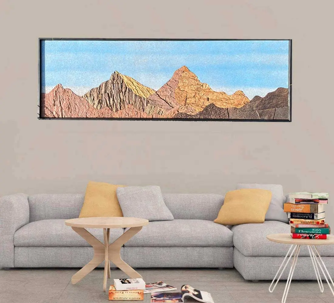 Hot Selling Bedroom Wall Art Paintings Mountain Scenery Wall Hanging Picture Natural Cork Art Painting
