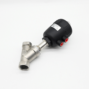 Actuador DN20 Económico de Corte Tipo Y Neumático de Asiento Angular de Acero Inoxidable con Sellado de PTFE Rosca Hembra para Alta Temperatura - Product Image 3