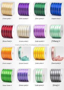Wholesale Double Face Grosgrain <b>Wire</b> Sarin Ribbon for Gift Wrap <b>Flower</b> Packaging Solid Color Fishtail Yarn Ribbon - Product Image 5