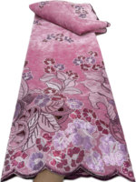 Tissu en dentelle de velours perlé de luxe NI.AI, dentelle nigériane pour robes de soirée et de mariage africaines