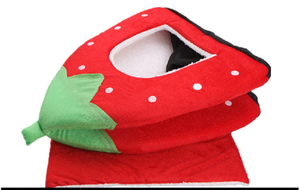 Rumah hewan peliharaan lipat bentuk stroberi bunga empat musim kandang anjing semi-tertutup sarang mewah pendek multi-spesifikasi - Product Image 5