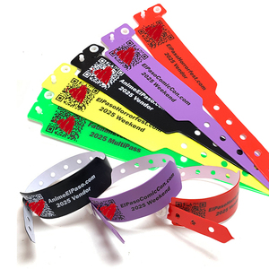 Pulseras Promocionales <span class=keywords><strong>de</strong></span> Vinilo PVC Impermeables con Código QR Personalizado para Uso Hospitalario, Impresas con Logotipo Personalizado - Product Image 1