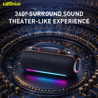 Haut-parleur portable Kasinuo 32W BT 5.2, étanche IPX5, lumière RGB USB, son surround 360°, entrée multi-mode, activités de plein air