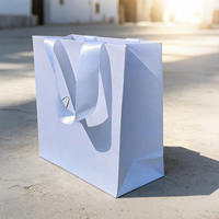 Sacs en carton classiques de luxe écologiques avec logo imprimé personnalisé, matériaux recyclés, poignée en ruban pour l'emballage de vêtements et de chaussures