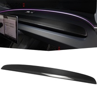 Revêtements de panneau supérieur de la grille d'aération du tableau de bord pour Tesla Model 3 2024 2025 2026, accessoires intérieurs en fibre de carbone véritable