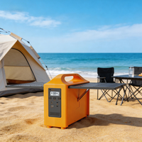 Générateur solaire portable 200W avec panneau solaire intégré MPPT, sorties AC/DC/USB/PD, batterie externe compatible voiture - camping