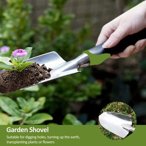 Set di 3 Attrezzi da Giardinaggio Include Paletta da Giardino, Paletta per Trapianto e Rastrello Manuale con Impugnatura Ergonomica Antiscivolo - Product Image 3