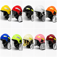 Casque de sécurité jaune pour pompier avec bande réfléchissante et protection du cou