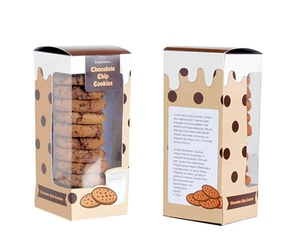 Cookies Packaging Boxes Matte Lamination Custom FCS Biscuits Food Box With Window Cookie Box