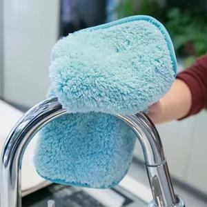 Serviette double face de qualité magnifique, super absorbante, en microfibre corail, chiffon de nettoyage d'écran, porte-clés - Product Image 3