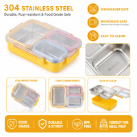 Boîte à lunch isotherme à double couche anti-fuite pour adultes et adolescents, réutilisable, sans BPA, écologique, grande capacité, 3 compartiments