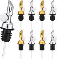 Distributeur automatique de verseur de liquide d'alcool à bec verseur pour bouteille de vin vinaigre d'huile d'olive à écoulement libre couleur dorée aluminium lesté