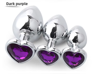 Juego de 3 Tamaños de Juguetes Sexuales Anales de Metal para Hombres y Mujeres, Tapón Anal de Aleación de Aluminio en Forma de Corazón, Masajeador, Juguetes Sexuales para Adultos - Product Image 2