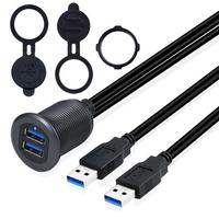 Nuevo Soporte Impermeable para Tablero de Auto con Luz LED, Cable de Extensión USB 3.0 Doble con Trenzado de PVC para Computadora, Auto, Camioneta, Barco