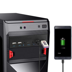 แผงด้านหน้า USB CD-ROM 5.25นิ้ว3.0 USB 2พอร์ต + 2.0พอร์ต2พอร์ต + Type C <span class=keywords><strong>3.2</strong></span> Gen 1 10Gbps ไมค์เสียงเดสก์ท็อป USB HUB ด้านหน้า - Product Image 3