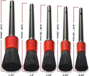 Juego de cepillos de detalles de fibra mixta de pelo de jabalí <span class=keywords><strong>Natural</strong></span> Premium, 5 tamaños diferentes, mango de plástico para cepillos de lavado de coches Automotrices - Product Image 4