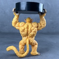 Cendrier Figurine Gorille Grand Singe Doré, Statue de Collection Anime, Décoration de Bureau, Modèle Cadeau, Vente en Gros