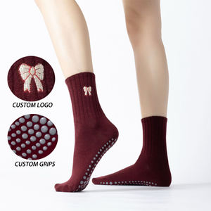 الوافدون الجدد تنفس لينة شعار مخصص مكافحة زلة غريبي صالة الألعاب الرياضية اللياقة البدنية اليوغا بيلاتيس الجوارب - Product Image 2