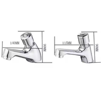Robinet de lavabo commercial en laiton massif à fermeture automatique, à commande manuelle, temporisé, eau froide uniquement, pour projets de toilettes publiques