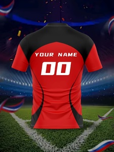 Người đàn ông bóng đá Jersey với thăng hoa thiết kế thể thao ngắn tay áo T-Shirts lưới thoáng khí có tính năng đội tên và số logo - Product Image 2