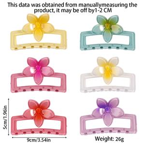 กิ๊บติดผมพลาสติกรูปไข่สีหวาน ขนาด 9 ซม. แบบกรงเล็บดอกไม้ไล่สี รูปทรงฉลาม - Product Image 3