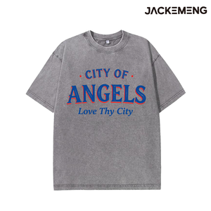T-shirt Oversize Streetwear Rétro « <span class=keywords><strong>CITY</strong></span> <span class=keywords><strong>of</strong></span> <span class=keywords><strong>ANGELS</strong></span> Love Thy <span class=keywords><strong>City</strong></span> » – Stock Local USA – Vente en Gros – Hip Hop Manches Courtes - Product Image 4