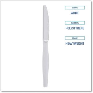 Couteau jetable en polystyrène blanc de grande taille pour la préparation et le service des aliments, kits de fournitures pour fêtes BWK - Product Image 5