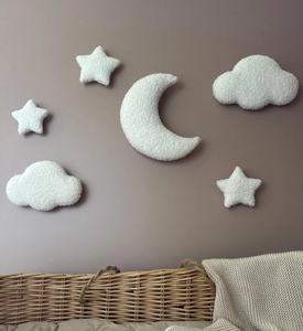 Gender Neutral <strong>Nursery</strong> Wall <strong>Decor</strong> Soft Bear Cloud Star Wall Hanging Boucle Fabric Baby Room <strong>Decor</strong> - Product Image 6