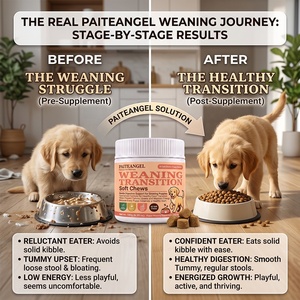 Complément Digestif <span class=keywords><strong>pour</strong></span> Chiots 180g – Friandises à Mâcher <span class=keywords><strong>pour</strong></span> la Transition Alimentaire – Soin Intestinal Sain – Prévient les Troubles Digestifs – Marque Blanche - Product Image 1