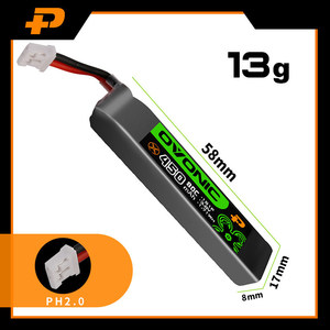 แบตเตอรี่ลิเธียมโอโวนิค 1S 2S 450mAh 80C ความจุสูงสำหรับโดรน - Product Image 5