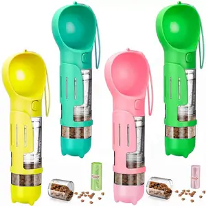 4 in 1 Dog Water Bottle Cat Accessories Pet Supplies with Poop Shovel and Poop Bags Dogs Pets Portable Drinking Feeder Bowl