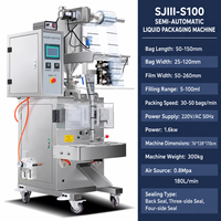 Machine d'emballage verticale multifonction pour boissons semi-fluides, 30-50 sachets/min, plage 5-100 ml, remplissage et scellage par engrenages