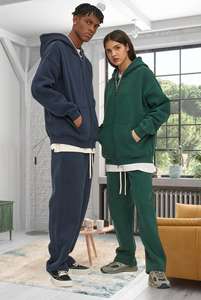 Sweat à capuche zippé épais en molleton de coton de qualité streetwear, coupe oversize, avec logo personnalisé, vente en gros OEM - Product Image 6