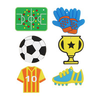 Porte-clés de football en gros, durables, avec pompon et perles en bois, pour sacs cadeaux d'anniversaire, fournitures sportives