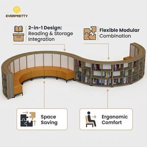 Libreria Curva in Legno per Esposizione Libri, Produzione EVERPRETTY per Biblioteche Universitarie e Sale Lettura - Product Image 3