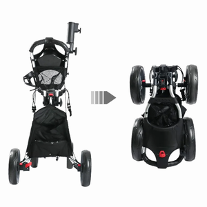 Offre Spéciale nouveau chariot de golf durable <span class=keywords><strong>à</strong></span> 4 roues chariot de poussée de golf pliant facile chariot de sac de golf multifonctionnel pour le cours - Product Image 2