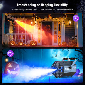 Mesin kabut Halloween, Mini 500W 18 LED RGB 3 in 1 peralatan efek panggung LED untuk pernikahan DJ disko kelab malam mesin asap - Product Image 5
