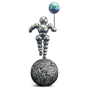 Figuras Decorativas de Astronautas de Acero Inoxidable Plateado y Pulido, de Lujo, Tamaño Personalizado, para Decoración del Hogar - Product Image 6