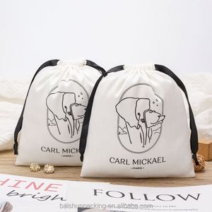 Recyclable 100% Cotton Twill <b>Bag</b> with Custom Logo New Design Organic White Cotton for Cosmetics and Gifts Watch - Product Image 5