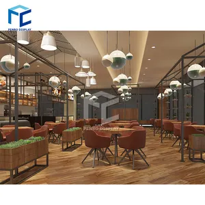 New design coffee /fast food / crepe shop interior design , retails shop fast food display furniture