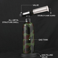GF926 grand logo personnalisé feu de camping rechargeable butane gaz recharge couleur flamme BBQ torche briquet