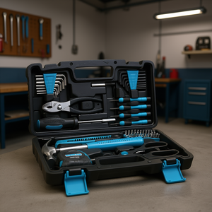 Ensemble d'outils Makita 45 pièces en acier au carbone, coffret rigide, clés à douille manuelles, tournevis, usage domestique - Product Image 2