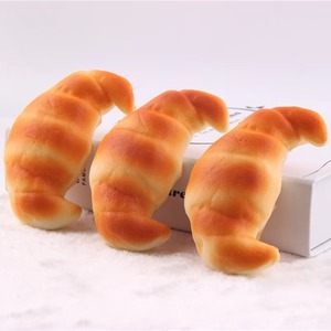 11cm PU Foam Big Croissant Squishy Toy High Density Slow <b>Rebound</b> Food Model Key Chain Bag Pendant Scented Boys Unisex - Product Image 3
