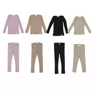 Style danois haut de gamme coton modal noël nouvel an nouveau-né pyjama à manches longues bébé et enfant en bas âge haut côtelé pantalon costume - Product Image 4