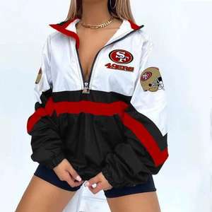 เสื้อแจ็คเก็ตแขนยาวแบบมีฮู้ดลายทีม San Francisco 49ers แบบดิจิทัล 3 มิติ สำหรับผู้ชายและผู้หญิง - Product Image 1