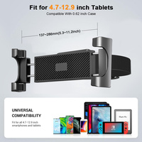 Support de téléphone pour appuie-tête de siège arrière de voiture avec support réglable rotatif à 360 degrés pour téléphones, tablettes et appareils de 4,7 à 12,9 pouces