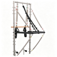 Lit d'entraînement professionnel Premium MZMM Pilates Reformer Semi High Cadillac Tower en alliage d'aluminium avec ressorts et revêtement en cuir microfibre