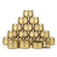 Boîte en fer blanc 8oz noire, dorée et blanche avec couvercles pour bougies, pots de fabrication de bougies en gros, conteneurs en fer blanc