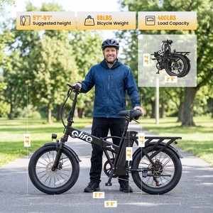 Bicicleta Eléctrica Plegable de Montaña Qlife Hunter con Envío Gratuito en EE. UU., 28 Mph, 48V, 13.5Ah, Neumáticos Anchos - Product Image 6