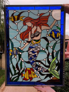 Panel de Vidrio Emplomado Personalizado con Diseño de Catedral China, para Ventana, Puerta o Pared, Estructura Sólida, Decoración Hecha a Mano - Product Image 5